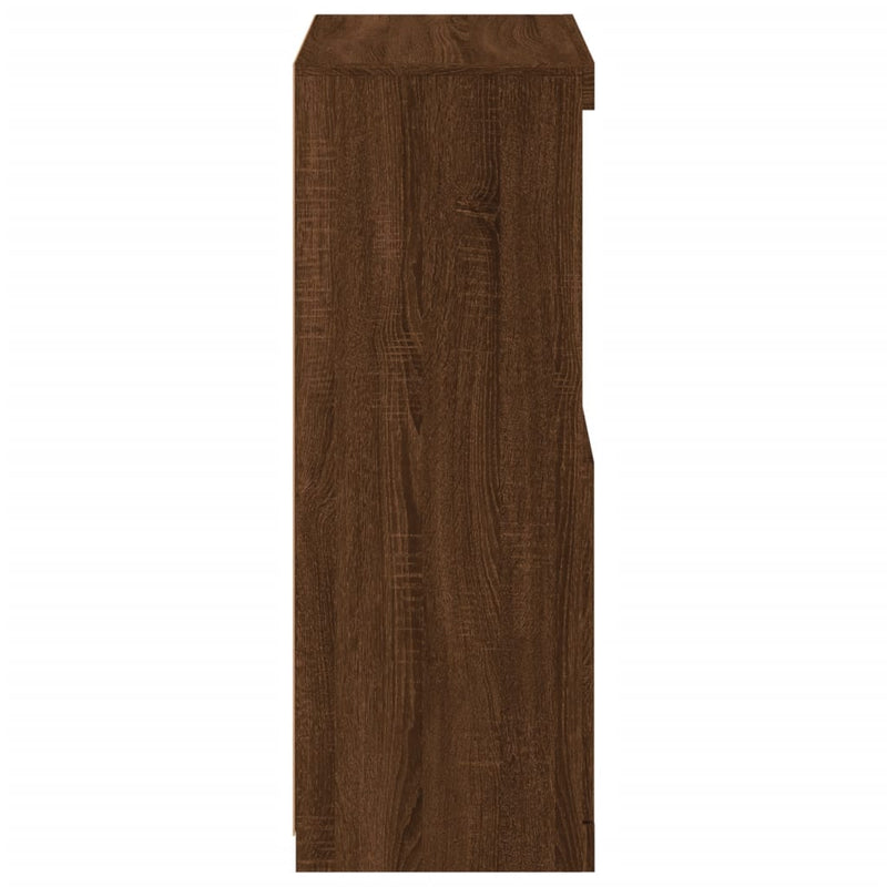 Dressoir Met Led-Verlichting 60,5X37X100 Cm Bruineikenkleurig