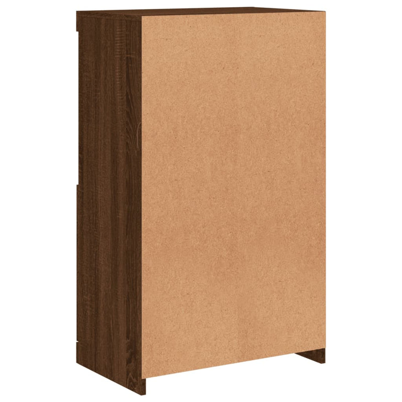 Dressoir Met Led-Verlichting 60,5X37X100 Cm Bruineikenkleurig