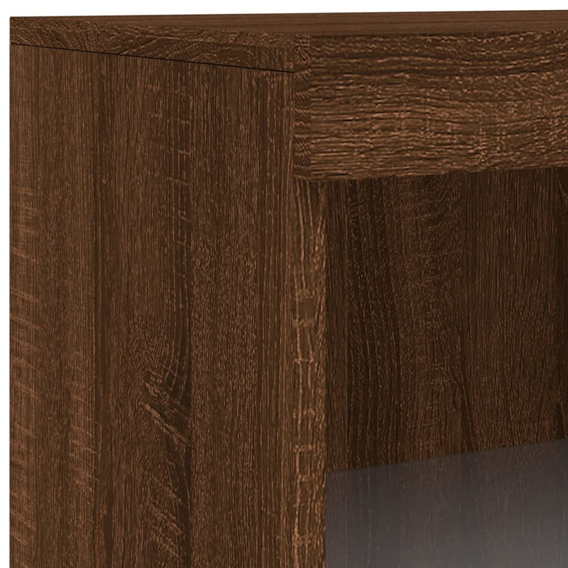 Dressoir Met Led-Verlichting 60,5X37X100 Cm Bruineikenkleurig
