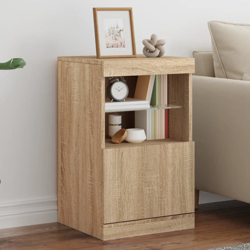 Dressoir Met Led-Verlichting 41X37X67 Cm Eiken