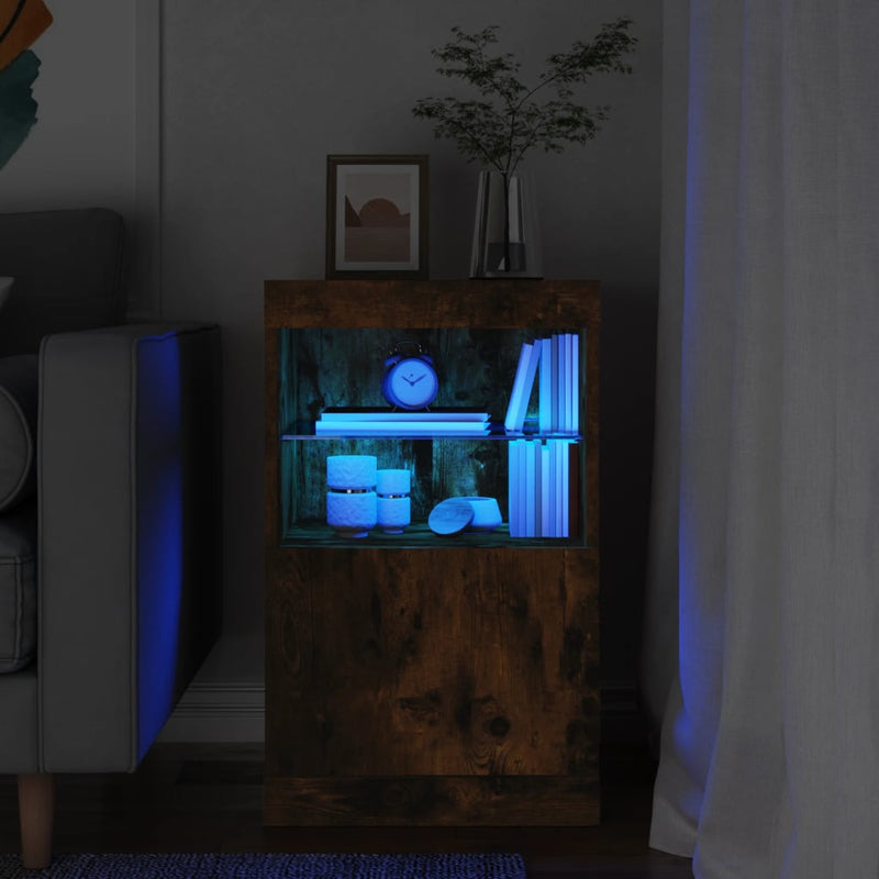 Dressoir Met Led-Verlichting 41X37X67 Cm Eiken