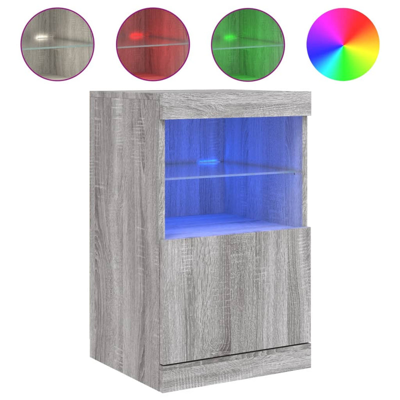 Dressoir Met Led-Verlichting 41X37X67 Cm Eiken