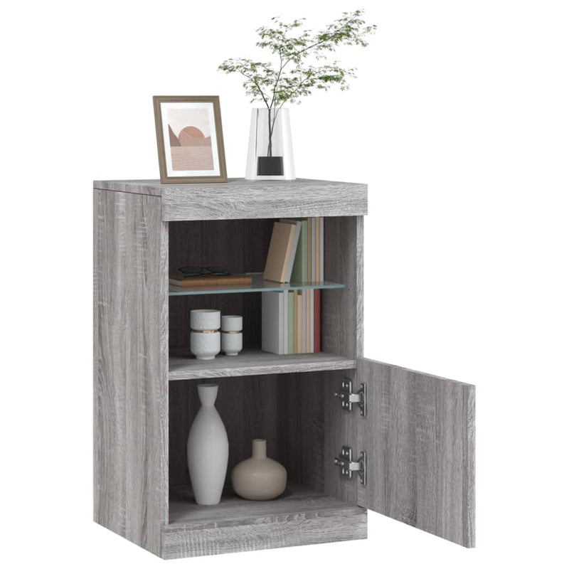 Dressoir Met Led-Verlichting 41X37X67 Cm Eiken