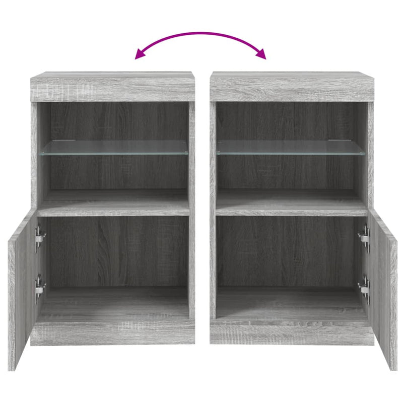 Dressoir Met Led-Verlichting 41X37X67 Cm Eiken