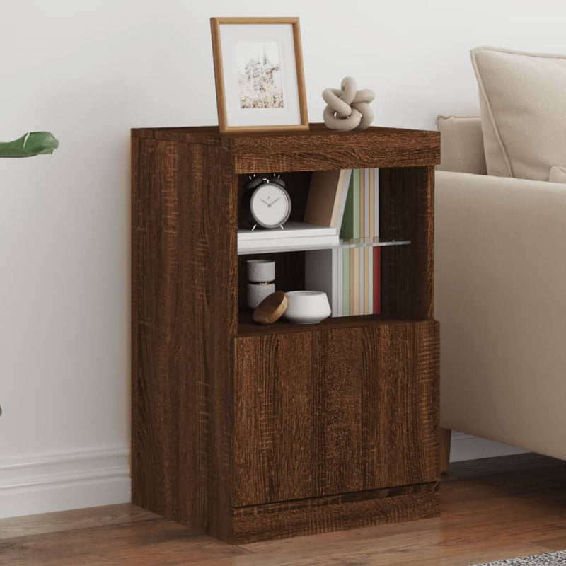 Dressoir Met Led-Verlichting 41X37X67 Cm Eiken