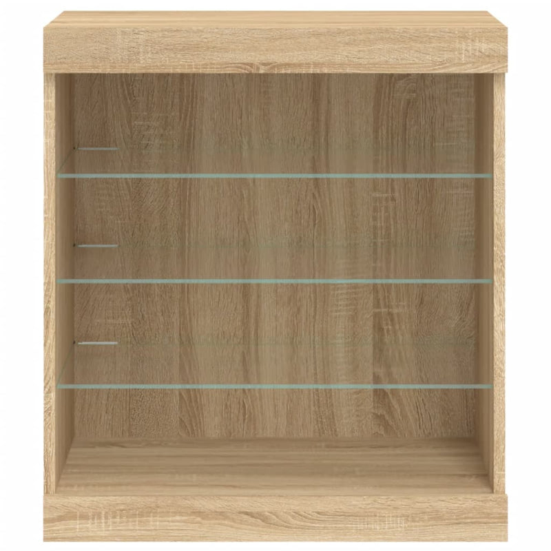 Dressoir Met Led-Verlichting 60,5X37X67 Cm Sonoma Eikenkleurig
