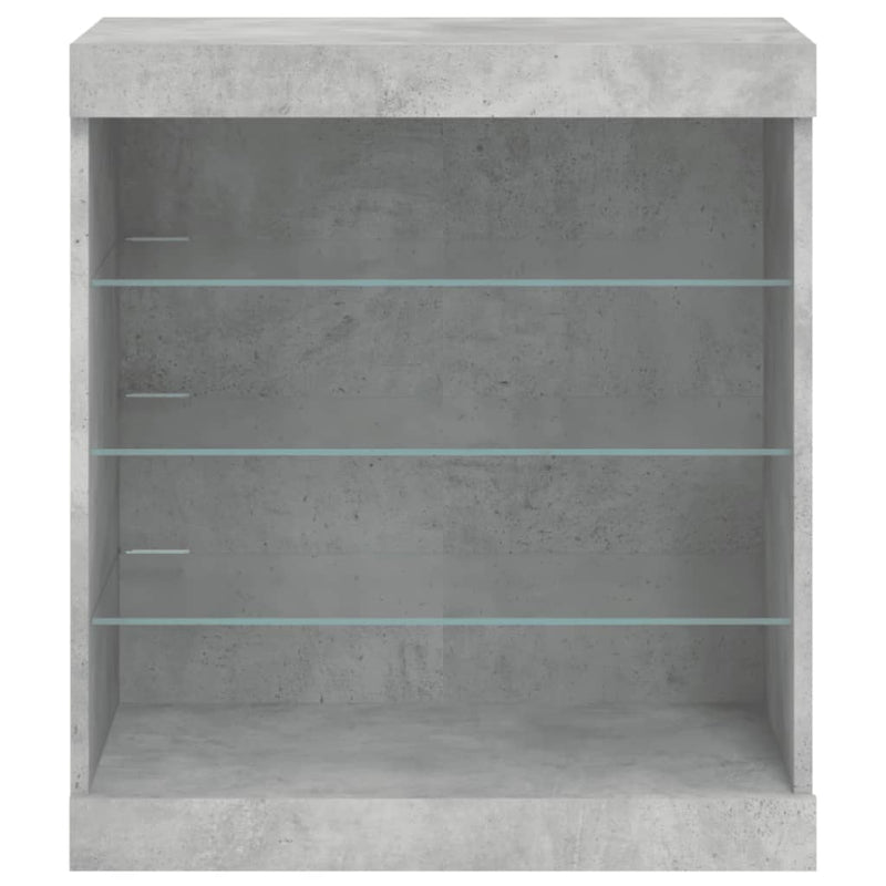 Dressoir Met Led-Verlichting 60,5X37X67 Cm Betongrijs