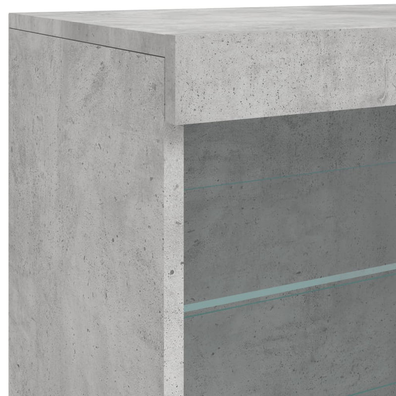 Dressoir Met Led-Verlichting 60,5X37X67 Cm Betongrijs