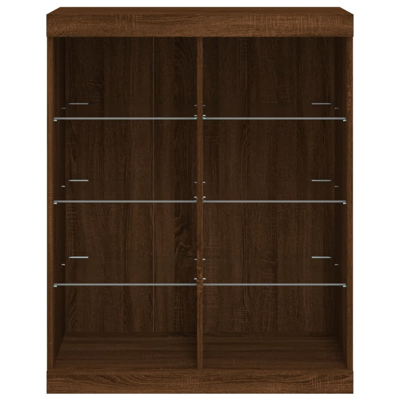 Dressoir Met Led-Verlichting 81X37X100 Cm Bruineikenkleurig