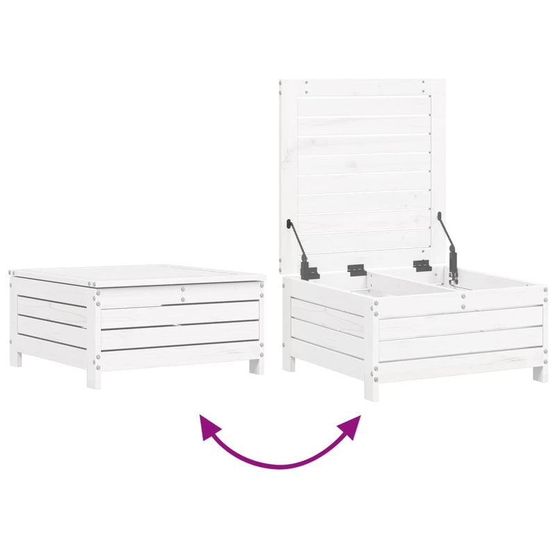 10-Delige Loungeset Massief Grenenhout Wit