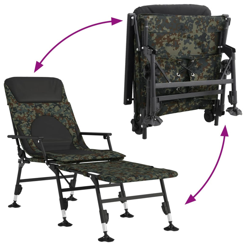 Visbed Met Verstelbare Modderpoten Inklapbaar Camouflage
