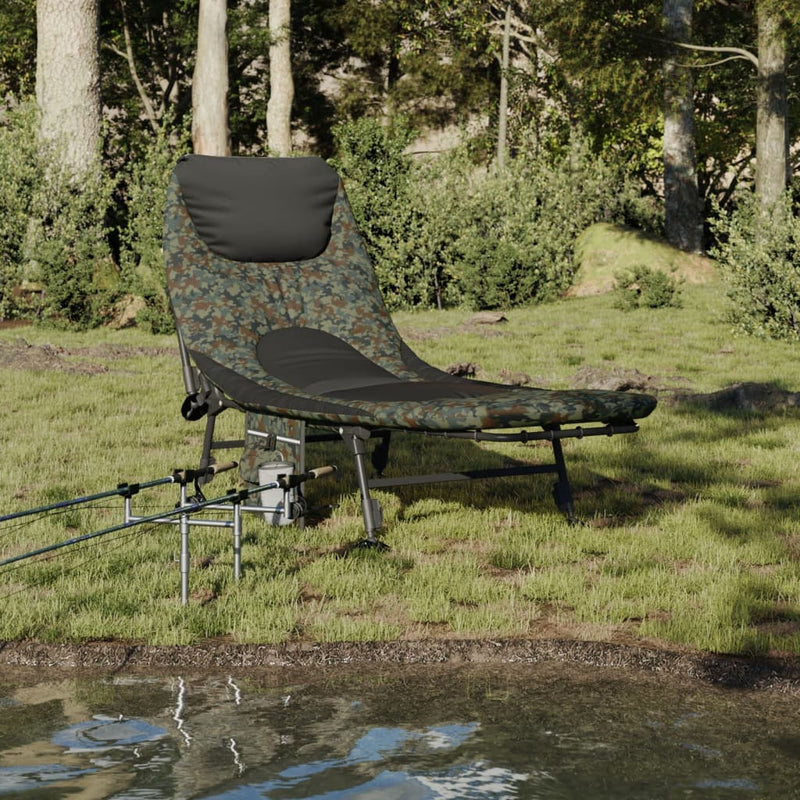 Visbed Met Verstelbare Modderpoten Inklapbaar Camouflage