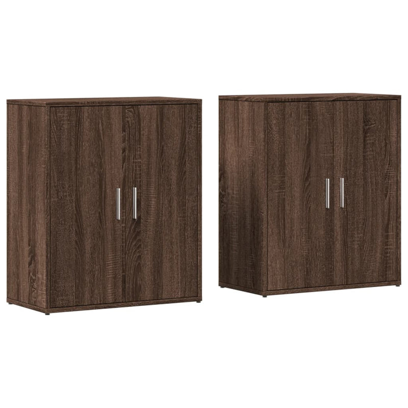 Dressoirs 2 St 60X31X70 Cm Bewerkt Hout Bruin Eikenkleurig