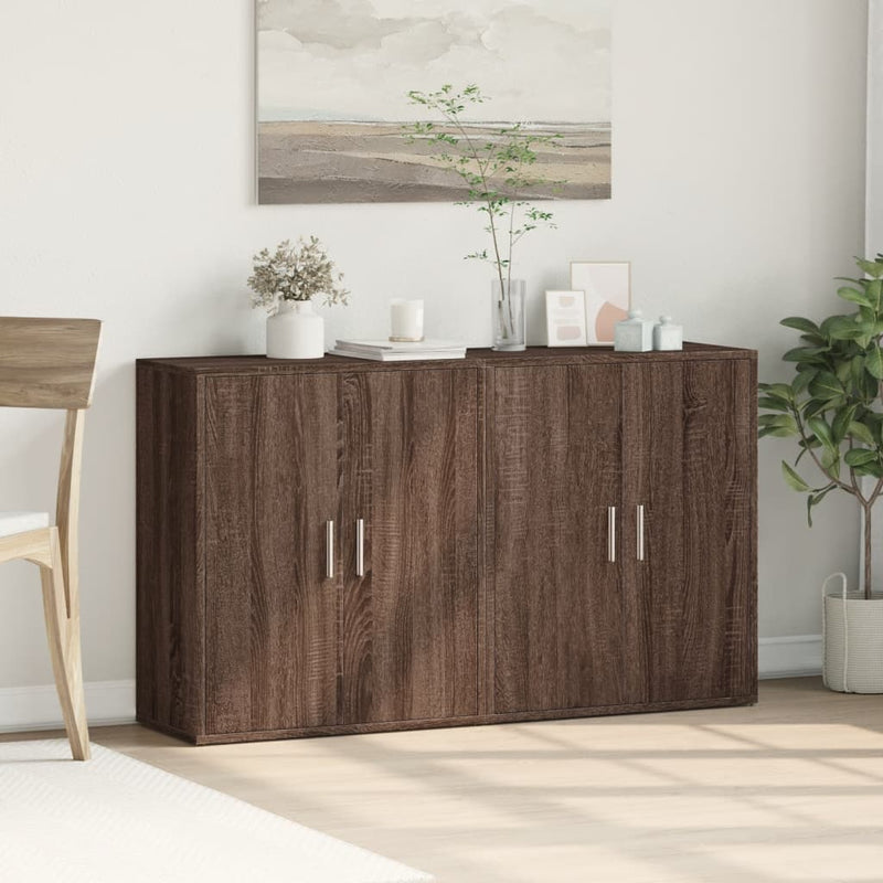 Dressoirs 2 St 60X31X70 Cm Bewerkt Hout Bruin Eikenkleurig