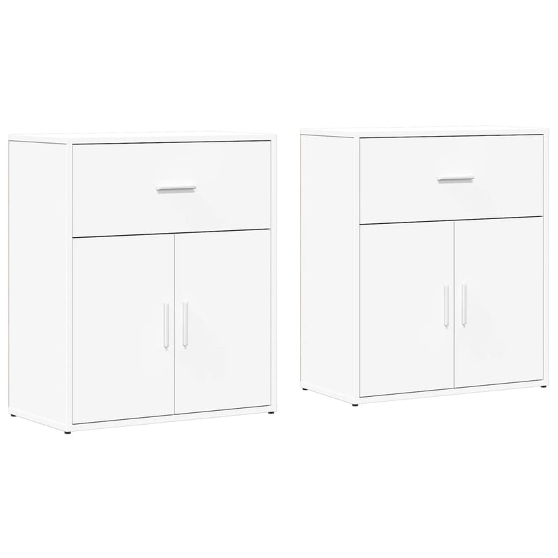 Dressoirs 2 St 60X31X70 Cm Bewerkt Hout Wit