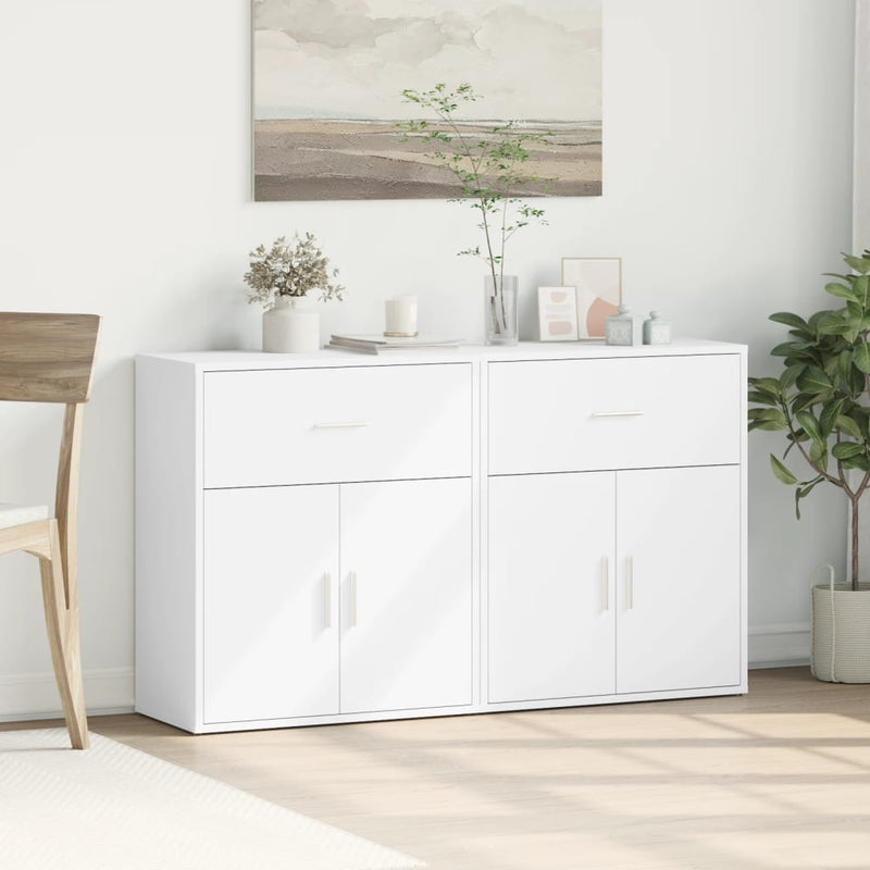 Dressoirs 2 St 60X31X70 Cm Bewerkt Hout Wit