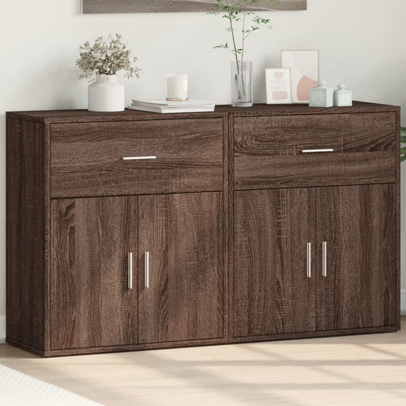 Dressoirs 2 St 60X31X70 Cm Bewerkt Hout Bruin Eikenkleurig
