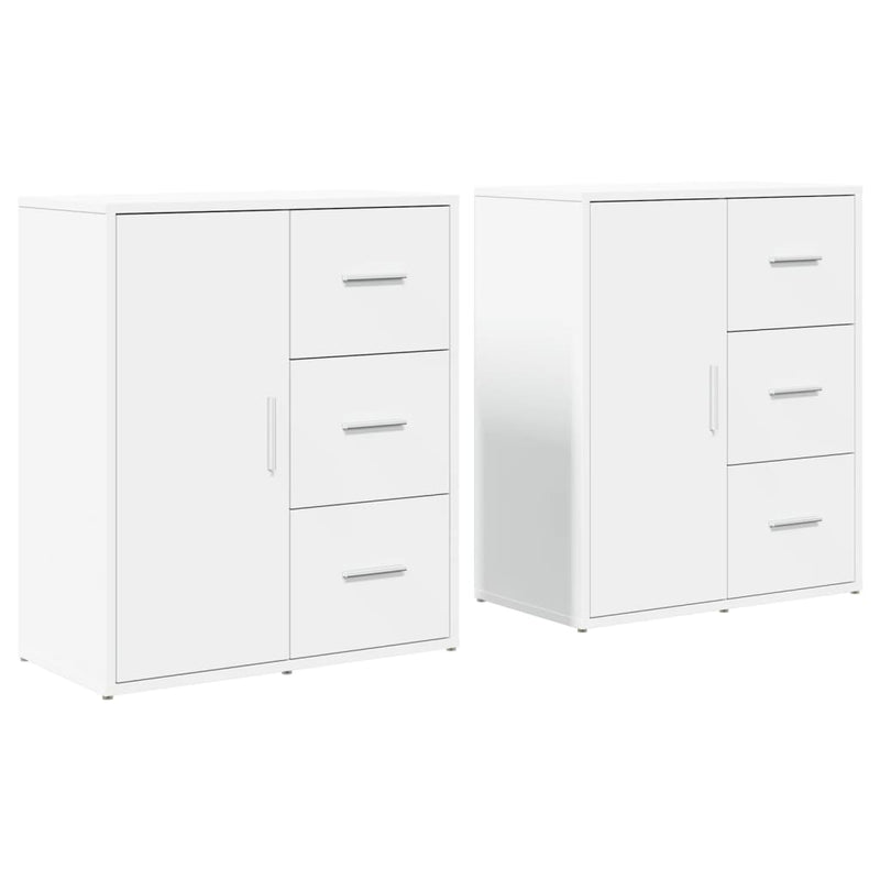 Dressoirs 2 St 60X31X70 Cm Bewerkt Hout Wit
