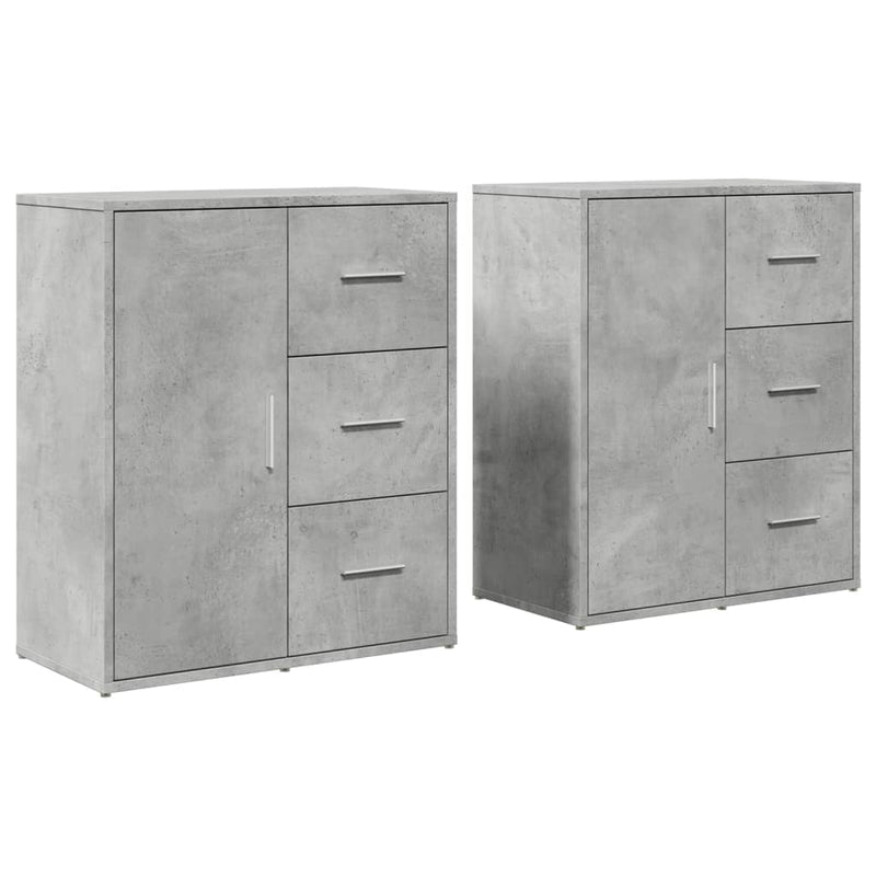 Dressoirs 2 St 60X31X70 Cm Bewerkt Hout Betongrijs
