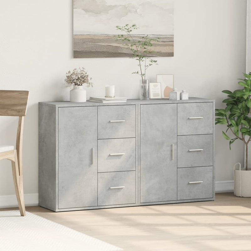 Dressoirs 2 St 60X31X70 Cm Bewerkt Hout Betongrijs