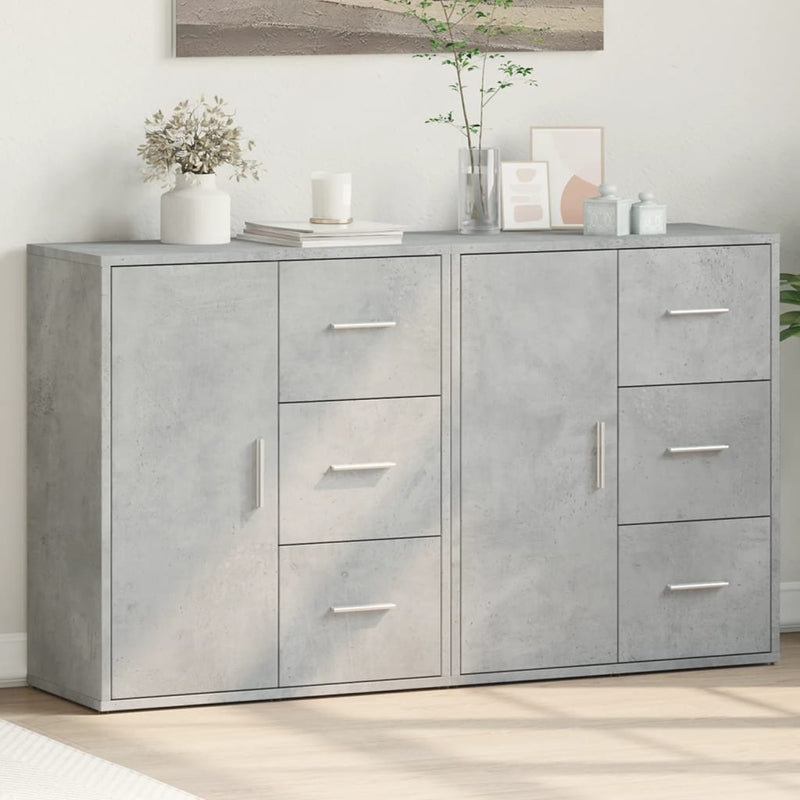 Dressoirs 2 St 60X31X70 Cm Bewerkt Hout Betongrijs