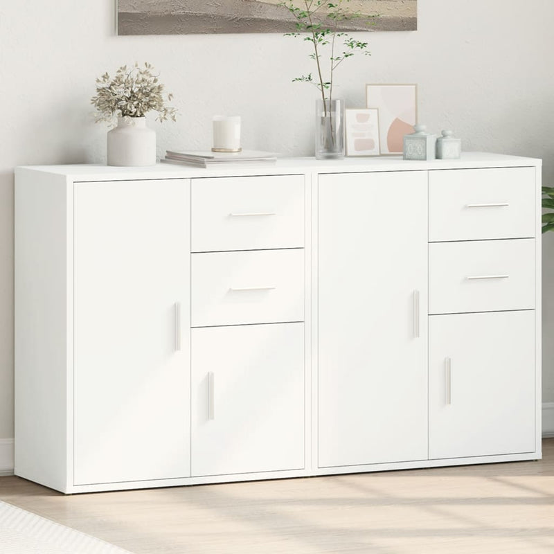 Dressoirs 2 St 60X31X70 Cm Bewerkt Hout Wit