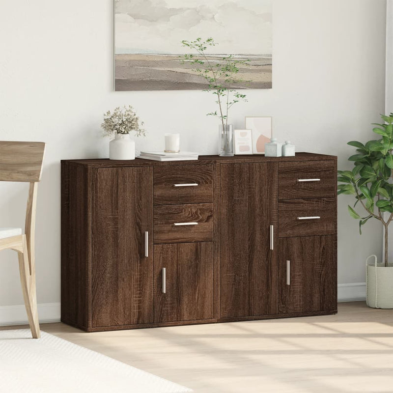 Dressoirs 2 St 60X31X70 Cm Bewerkt Hout Bruin Eikenkleurig