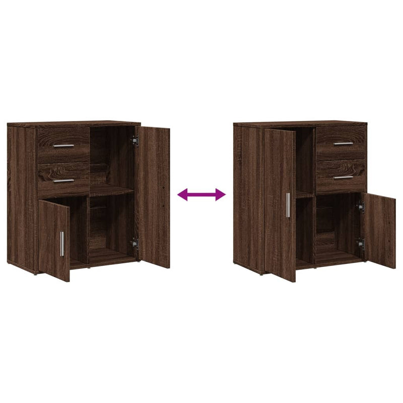 Dressoirs 2 St 60X31X70 Cm Bewerkt Hout Bruin Eikenkleurig