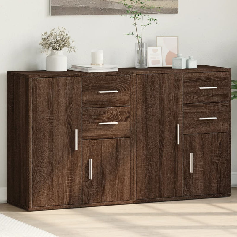 Dressoirs 2 St 60X31X70 Cm Bewerkt Hout Bruin Eikenkleurig