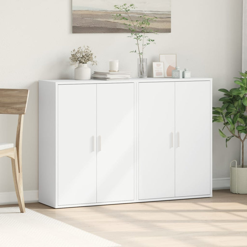 Dressoirs 2 St 60X31X84 Cm Bewerkt Hout Wit