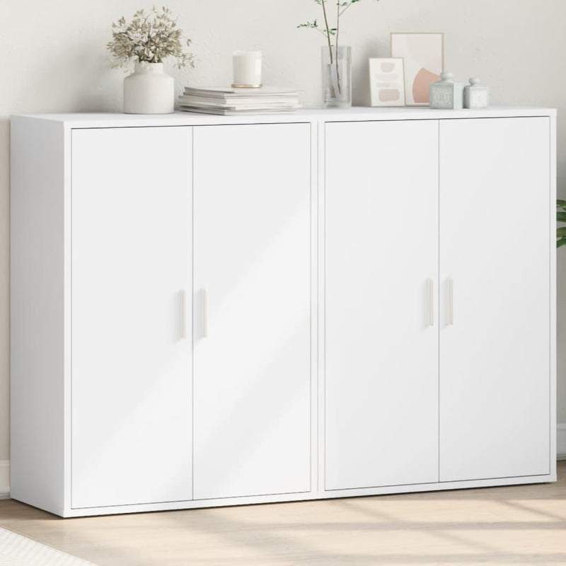 Dressoirs 2 St 60X31X84 Cm Bewerkt Hout Wit