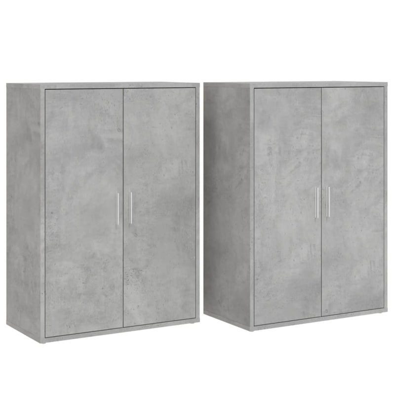 Dressoirs 2 St 60X31X84 Cm Bewerkt Hout Betongrijs