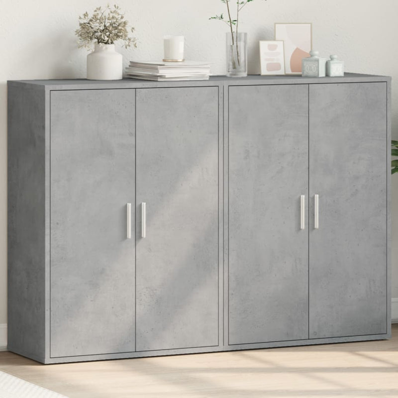 Dressoirs 2 St 60X31X84 Cm Bewerkt Hout Betongrijs