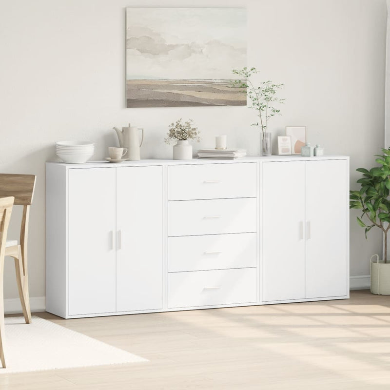 Dressoirs 3 St 60X31X84 Cm Bewerkt Hout Wit
