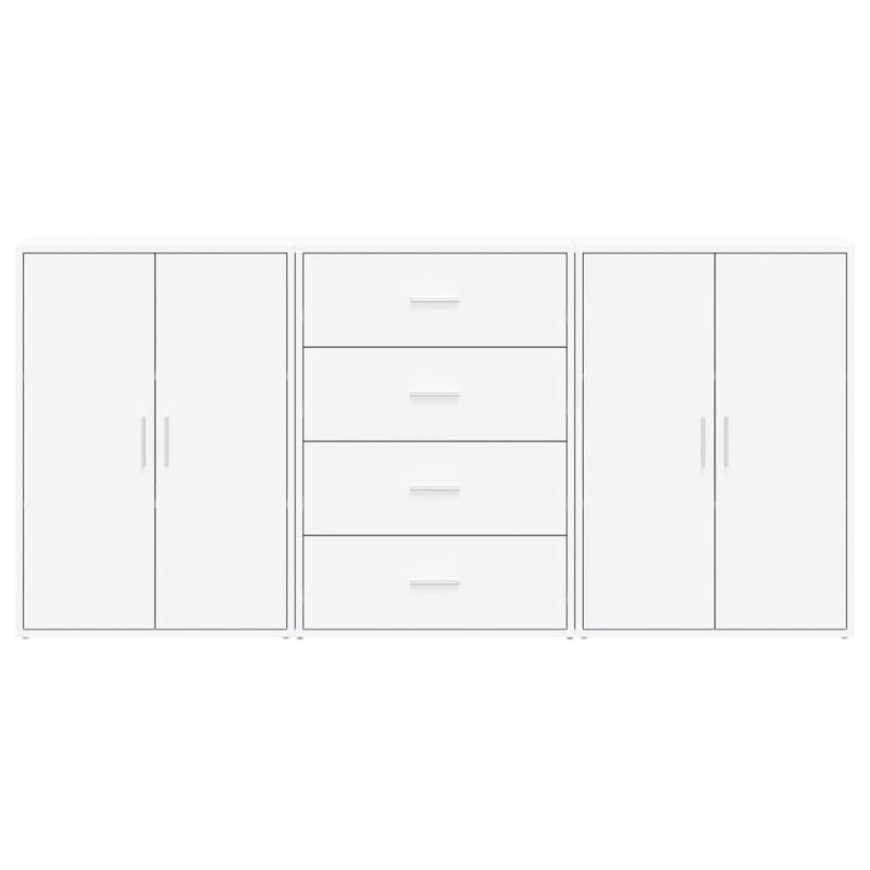 Dressoirs 3 St 60X31X84 Cm Bewerkt Hout Wit
