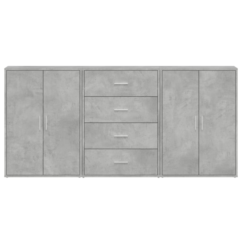 Dressoirs 3 St 60X31X84 Cm Bewerkt Hout Betongrijs