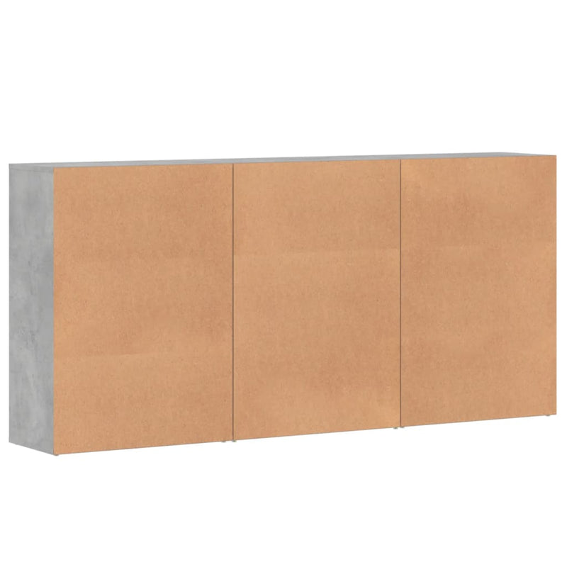 Dressoirs 3 St 60X31X84 Cm Bewerkt Hout Betongrijs