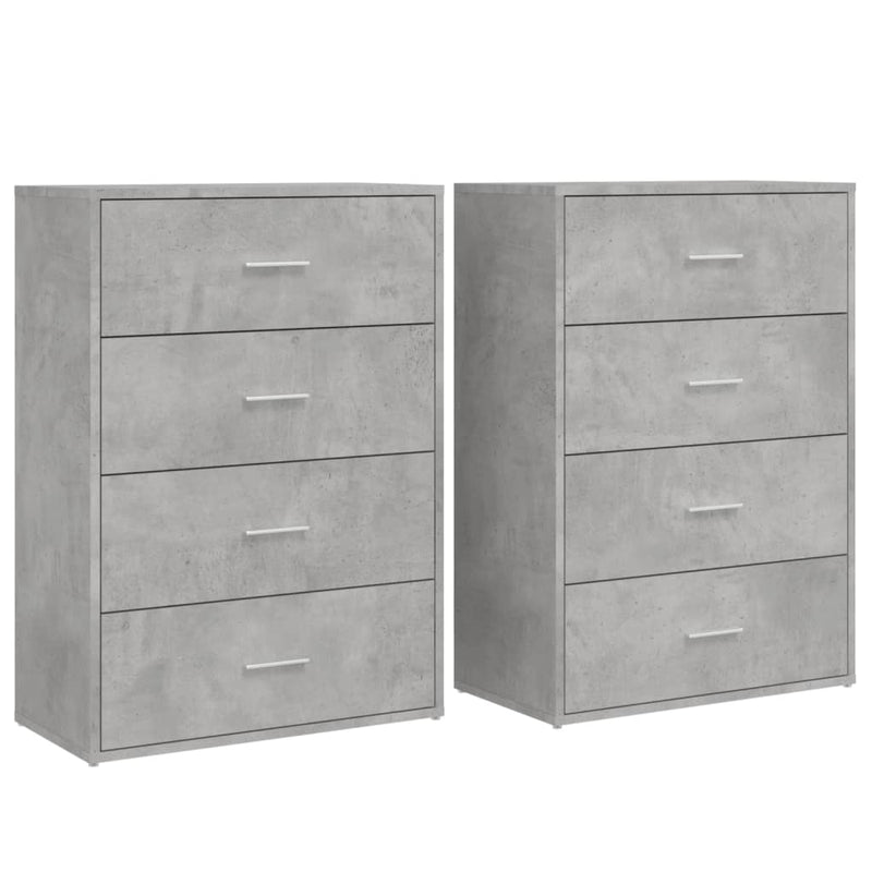 Dressoirs 2 St 60X31X84 Cm Bewerkt Hout Betongrijs
