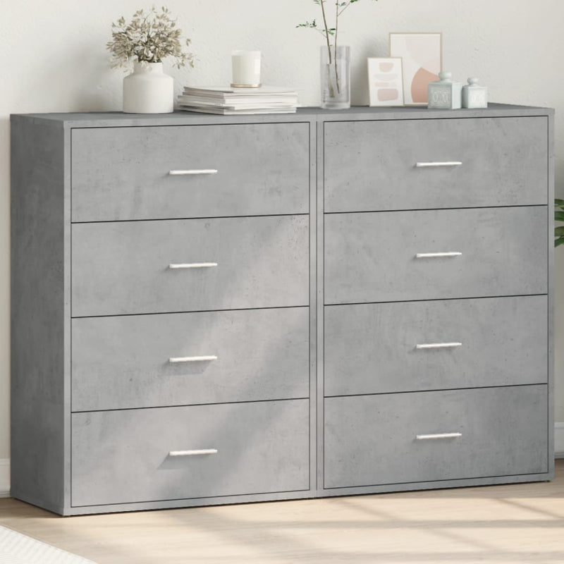 Dressoirs 2 St 60X31X84 Cm Bewerkt Hout Betongrijs