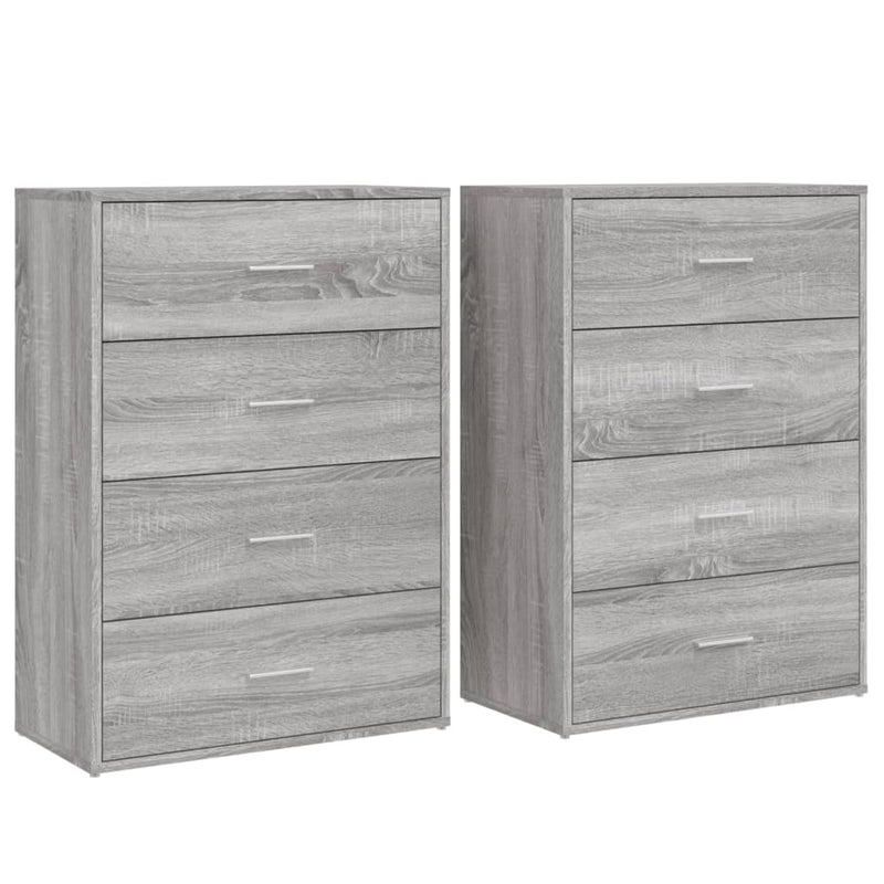Dressoirs 2 St 60X31X84 Cm Bewerkt Hout Grijs Sonoma Eikenkleur