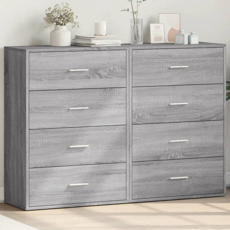 Dressoirs 2 St 60X31X84 Cm Bewerkt Hout Grijs Sonoma Eikenkleur
