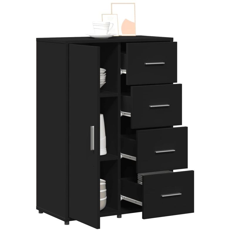 Dressoirs 2 St 60X31X84 Cm Bewerkt Hout Zwart
