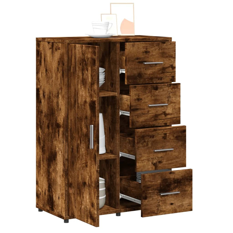 Dressoirs 2 St 60X31X84 Cm Bewerkt Hout Gerookt Eikenkleurig