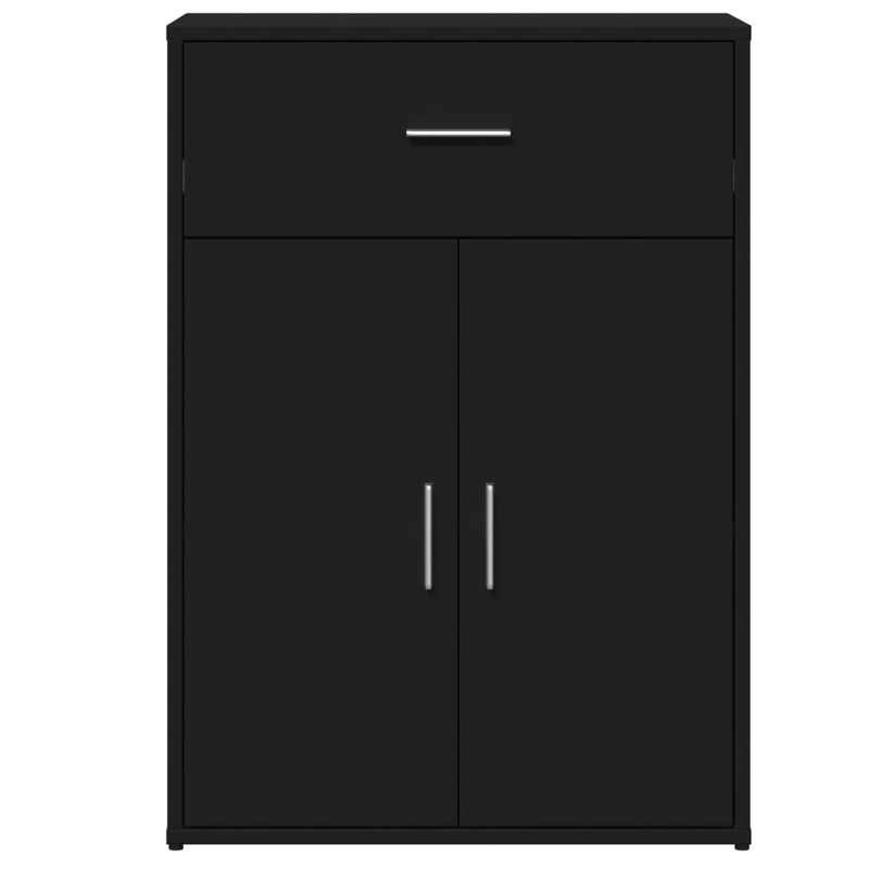 Dressoirs 2 St 60X30X84 Cm Bewerkt Hout Zwart