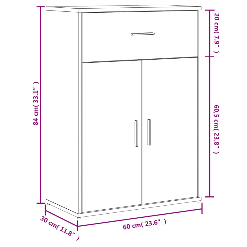 Dressoirs 2 St 60X30X84 Cm Bewerkt Hout Gerookt Eikenkleurig