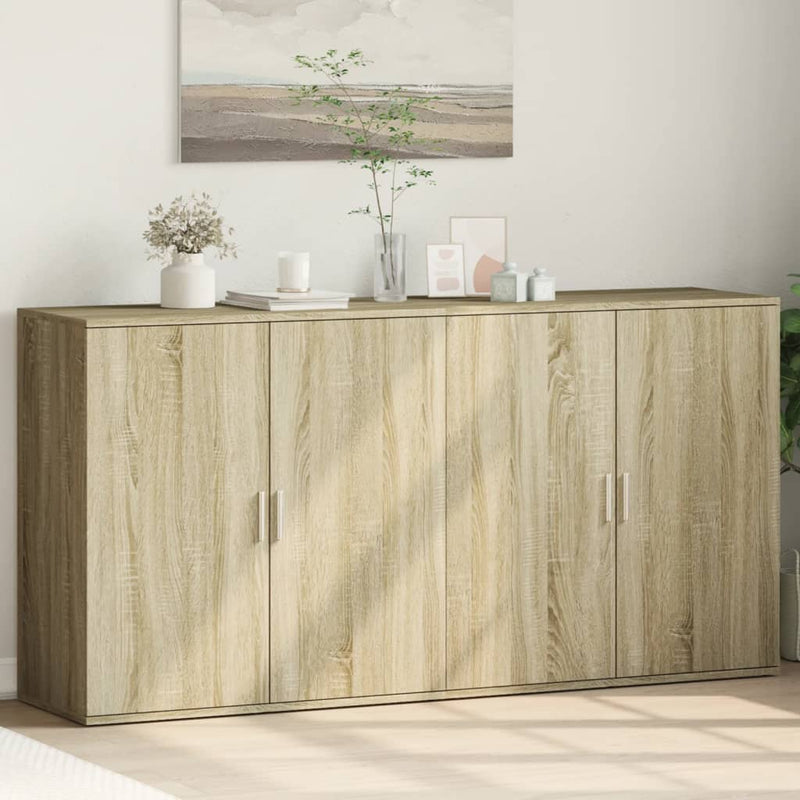 Dressoirs 2 St 79X38X80 Cm Bewerkt Hout Sonoma Eikenkleurig