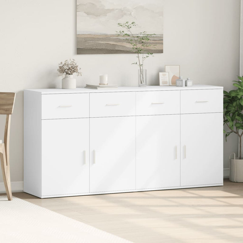 Dressoirs 2 St 79X38X80 Cm Bewerkt Hout Wit