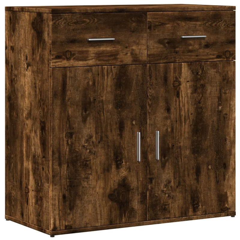Dressoirs 2 St 79X38X80 Cm Bewerkt Hout Gerookt Eikenkleurig