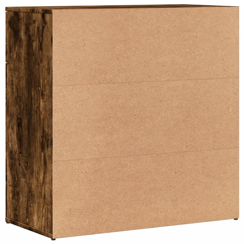 Dressoirs 2 St 79X38X80 Cm Bewerkt Hout Gerookt Eikenkleurig