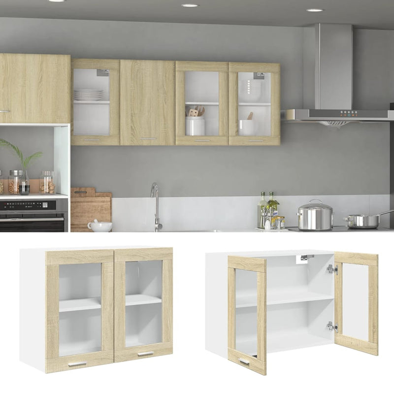 Hangkast 80X31X60 Cm Bewerkt Hout Kleurig